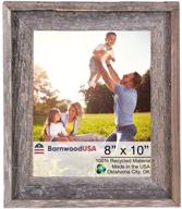 barnwoodusa 8x10 rustic picture frame: farmhouse 🖼️ style, signature molding, 100% reclaimed wood, natural weathered gray логотип