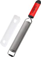 🍋 versatile cambom lemon zester & cheese grater - a must-have sharp kitchen tool for ginger, garlic, nutmeg, chocolate, vegetables, fruits(red) logo