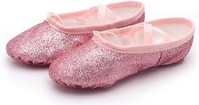 img 1 attached to 🩰 Nexete Split-Sole Slipper Flats Ballet Dance Shoes in Gold, Silver, and Pink Glitter - Toddler Girls, Kids, and Women