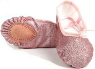 🩰 nexete split-sole slipper flats ballet dance shoes in gold, silver, and pink glitter - toddler girls, kids, and women логотип