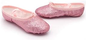 img 2 attached to 🩰 Nexete Split-Sole Slipper Flats Ballet Dance Shoes in Gold, Silver, and Pink Glitter - Toddler Girls, Kids, and Women