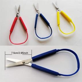 img 2 attached to 🔪 RAYNAG 3 Pack Loop Mini Stainless Steel Scissors - Adaptive Design for Crafts, Paper Cutting, Elastic Yarns - Special Needs Classroom Cutting Tool with Comfortable Grip