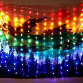 img 3 attached to ✨ Multicolor LED Window Curtain Lights with Remote Control - Perfect for Wedding Party Bedroom Wall Christmas Decorations, 6.8 x 4.5 ft