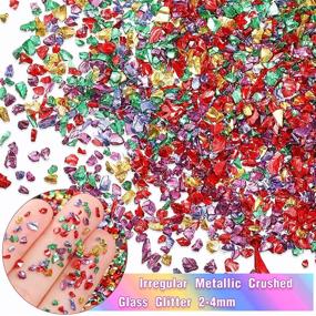 img 1 attached to 🌈 Colorful Chunky Glitter Chips Crushed Glass 2-4 mm – 156g – Irregular Metallic Crushed Fillers for Nail Crafts, Vase Decor, Epoxy Resin Jewelry Making, Scrapbook Decors & More