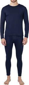 img 4 attached to 🔥 Men's Thermal Fleece-Lined Underwear Set - Ultra Soft Long Johns, Warm Base Layer Top and Bottom for Cold Winter