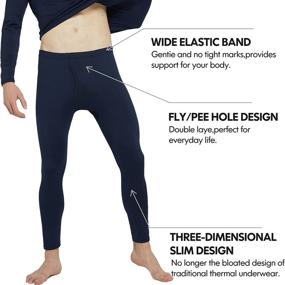 img 1 attached to 🔥 Men's Thermal Fleece-Lined Underwear Set - Ultra Soft Long Johns, Warm Base Layer Top and Bottom for Cold Winter