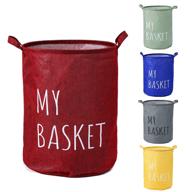 🧺 neatnessome waterproof laundry basket 15.7x19.7" - colorful & large collapsible linen basket for home decor, toy organization & baby nursery storage (red) logo