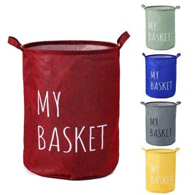 img 4 attached to 🧺 NEATNESSOME Waterproof Laundry Basket 15.7x19.7" - Colorful & Large Collapsible Linen Basket for Home Decor, Toy Organization & Baby Nursery Storage (Red)