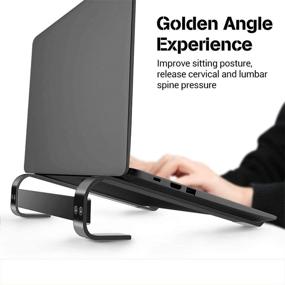 img 3 attached to 💻 Black Laptop Stand for Desk - Detachable Laptop Holder and Riser Compatible with MacBook, HP Laptop, and More (11” to 17.3”)