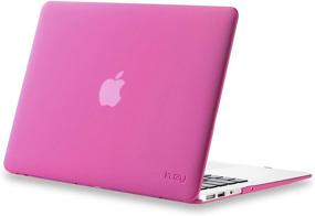 img 4 attached to 💖 Kuzy MacBook Air 13 inch Case – 2017 2016 2015 2013 Versions (A1466 A1369) – See Through Neon Pink Hardshell Cover for Apple Laptop – MacBook Air Case 13.3 inch