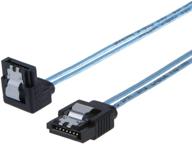 🔌 cablecreation [5-pack] 8-inch sata iii 6.0 gbps 7pin straight to down angle female data cable with locking latch, 0.6 ft blue logo