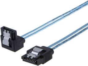 img 4 attached to 🔌 CableCreation [5-Pack] 8-inch SATA III 6.0 Gbps 7pin Straight to Down Angle Female Data Cable with Locking Latch, 0.6 FT Blue