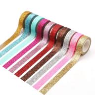 🎨 10 rolls of manzawa glitter washi tape set - 15mm masking tape for diy crafts, scrapbooking, and designs logo