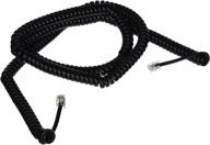 reliable and durable 25-foot black belkin pro series coiled telephone handset cord logo