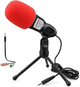 img 4 attached to 🎙️ SOONHUA 3.5MM Plug and Play Condenser Microphone with Desktop Stand for Gaming, YouTube Video, Recording Podcast, Studio – PC, Laptop, Tablet, Phone, Computer Mic