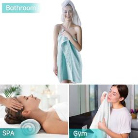img 1 attached to 🛀 WIIKWEEK Luxury 100% Cotton Bath Towels Set - 27x54 Inch Soft Ring Spun Cotton Towel for Gym, Spa, Hotel - Highly Absorbent & Durable Bathroom Towels - Machine Washable - 2-Pack