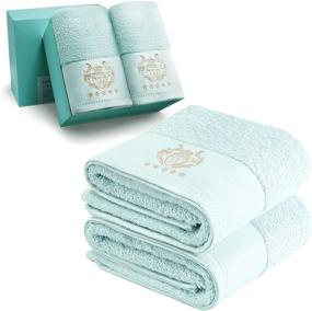 img 4 attached to 🛀 WIIKWEEK Luxury 100% Cotton Bath Towels Set - 27x54 Inch Soft Ring Spun Cotton Towel for Gym, Spa, Hotel - Highly Absorbent & Durable Bathroom Towels - Machine Washable - 2-Pack
