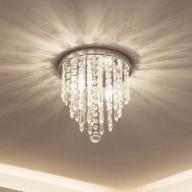 lifeholder mini crystal chandelier, flush mount ceiling light, 2 lights, 💎 h10.4'' x w8.66'' modern lighting fixture for bedroom, hallway, bar, kitchen, bathroom logo