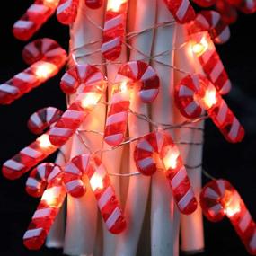 img 3 attached to 🎄 Impress Life Candy Cane String Lights: 10ft 20 LED 3D Twinkle Lights | USB & Battery-Powered | 8 Flicker Modes Remote | Perfect for Holidays, Weddings, and Christmas