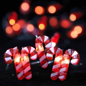 img 2 attached to 🎄 Impress Life Candy Cane String Lights: 10ft 20 LED 3D Twinkle Lights | USB & Battery-Powered | 8 Flicker Modes Remote | Perfect for Holidays, Weddings, and Christmas