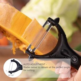 img 2 attached to 🍎 Poeland 1kuan Fruit & Vegetable Peeler: Ultra Sharp Stainless Steel Serrated Blades 2 Pack for Effortless Peeling