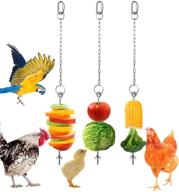 🥬 chicken veggie skewer fruit holder toy for hens - pet chicken vegetable feeder, stainless steel foraging toy for large birds treats logo