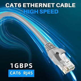 img 1 attached to 🔌 Adoreen Cat6 Ethernet Cable - 150ft (45.75m), Grey Patch Cable for High Speed Network LAN Connectivity, UTP RJ45 Internet Cable with 15 pcs Ties