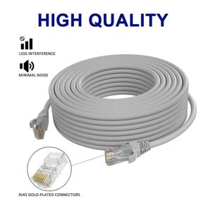 img 3 attached to 🔌 Adoreen Cat6 Ethernet Cable - 150ft (45.75m), Grey Patch Cable for High Speed Network LAN Connectivity, UTP RJ45 Internet Cable with 15 pcs Ties