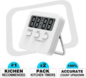 img 1 attached to 🕒 KNIGHTSPED Large Digital Kitchen Timer with Loud Countdown Alarm - Ideal for Cooking, Baking, Sports Games, Office, Classroom, Bathroom - Magnetic Backing and Stand - Suitable for Teachers, Kids - Includes AAA Battery (Pack of 2)