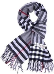 img 2 attached to Plaid Cashmere Classic Luxurious Winter Men's Accessories in Scarves