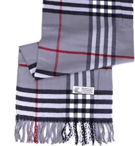 img 1 attached to Plaid Cashmere Classic Luxurious Winter Men's Accessories in Scarves