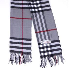img 3 attached to Plaid Cashmere Classic Luxurious Winter Men's Accessories in Scarves