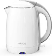 koios 1.8l 304 stainless steel electric kettle: fast boiling water pot with auto shut-off & scald protection - bpa free, white логотип