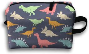 img 1 attached to 🦖 Dinosaur Pattern Travel Bag: Versatile Multifunction Organizer for Toiletries, Cosmetics, Pencils, and More!