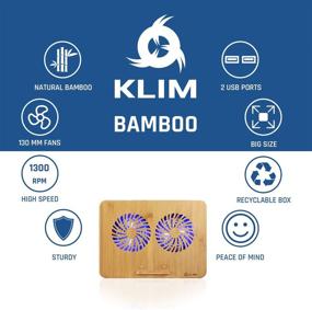 img 1 attached to 💻 Ultimate Comfort and Cooling with KLIM Bamboo Laptop Cooling Pad - Adjustable Fans, Bamboo Structure, Perfect for 10”-15.6” Laptops - Includes Extra USB Port