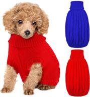 🐶 weewooday knitted turtleneck dog sweaters - classic cable knit winter coat for small dogs логотип