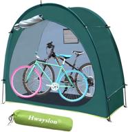 🏕️ hwayslon 2021 upgrade bike tent: portable outdoor storage shed for bicycles - waterproof, green, with window! logo