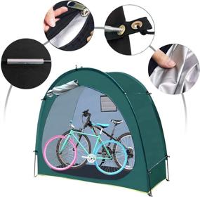 img 1 attached to 🏕️ Hwayslon 2021 Upgrade Bike Tent: Portable Outdoor Storage Shed for Bicycles - Waterproof, Green, with Window!