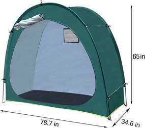 img 3 attached to 🏕️ Hwayslon 2021 Upgrade Bike Tent: Portable Outdoor Storage Shed for Bicycles - Waterproof, Green, with Window!