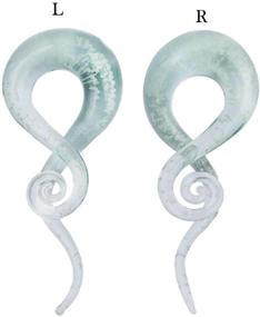 img 3 attached to 🌟 Glow in the Dark Ear Glass: Spiral Tapers Plugs Tunnels Expander Hanger Gauges Earrings - Premium Jewelry Set for Stretching Body Piercings