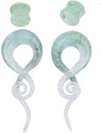 🌟 glow in the dark ear glass: spiral tapers plugs tunnels expander hanger gauges earrings - premium jewelry set for stretching body piercings logo