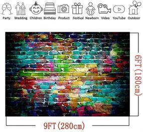 img 1 attached to 📷 Colorful Brick Wall Photography Backdrop Vinyl Graffiti Backdrops - 9x6FT - Ideal for Adults & Children Portrait Photo Background Studio Props Booth, Birthday Party Decor Supplies, Photoshoots - 2.7x1.8m