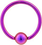 🔮 the perfect fit: forbidden body jewelry purple ip plated captive bead hoop ring - surgical steel cbr 14g 1/2 inch logo