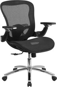 img 3 attached to Transparent Black Mesh Executive Swivel Ergonomic Office Chair by Flash Furniture - Mid-Back with Synchro-Tilt, Height Adjustable Flip-Up Arms