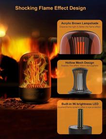 img 2 attached to Enhance your Ambiance with the LED Flame Light Bluetooth Speaker - Dimmable Flickering Fire Flame Effect Lamp for Indoor/Outdoor, with Remote and Rechargeable Night Light Feature - Perfect Christmas Gift for Everyone!