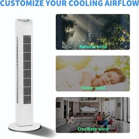 img 2 attached to Antarctic Star Oscillating Tower Fan - Quiet Cooling, Remote Control, Powerful Standing Fan with 🌀 3 Speeds and Wind Modes - Bladeless Floor Fans, Portable Fan for Children, Office, Kitchen, Bedroom (White)