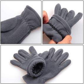 img 2 attached to 🧤 Cooraby Kids Winter Gloves - 2 Pairs of Polar Fleece Warm Gloves for Cold Weather Supplies