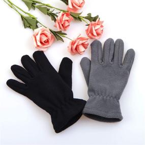 img 1 attached to 🧤 Cooraby Kids Winter Gloves - 2 Pairs of Polar Fleece Warm Gloves for Cold Weather Supplies