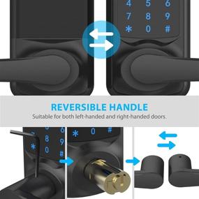 img 1 attached to 🔒 Signstek Digital Touchscreen Keypad Security Entry Door Lock with Hidden Mechanical Key, Matte Black - Ideal for Left or Right Door Handle