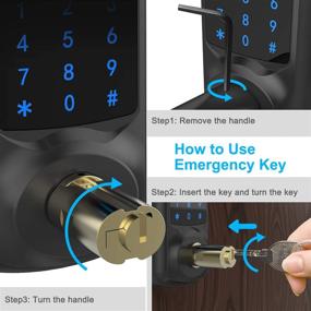 img 2 attached to 🔒 Signstek Digital Touchscreen Keypad Security Entry Door Lock with Hidden Mechanical Key, Matte Black - Ideal for Left or Right Door Handle